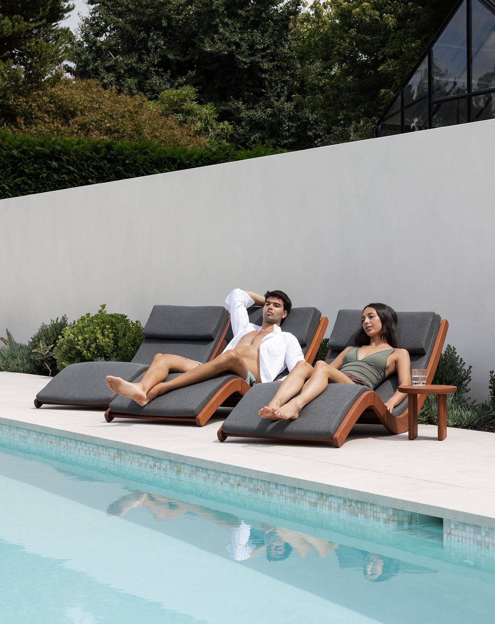 Outdoor Sun Lounger in Ostuni by Mokum Fabric | lujo