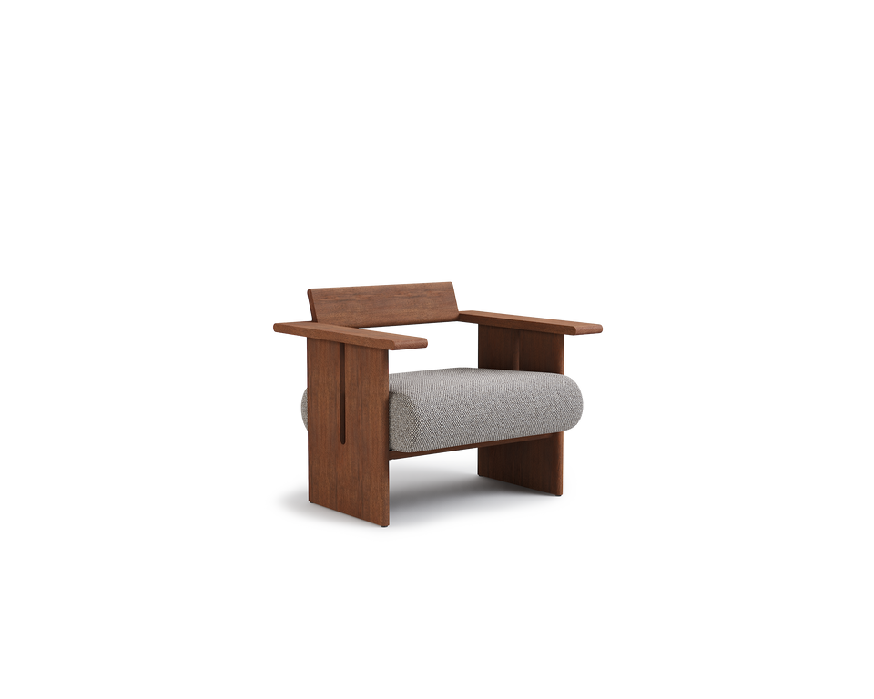 X Outdoor lounge chair - timber back [Ostuni]