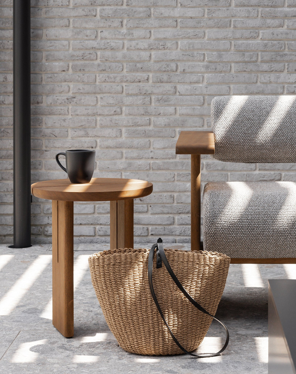 Side Table Accessory Solace Side Table - Wooden Outdoor Patio Table | lujo